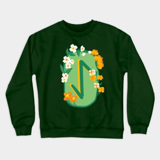 Eihwaz Rune Flowery Design Crewneck Sweatshirt